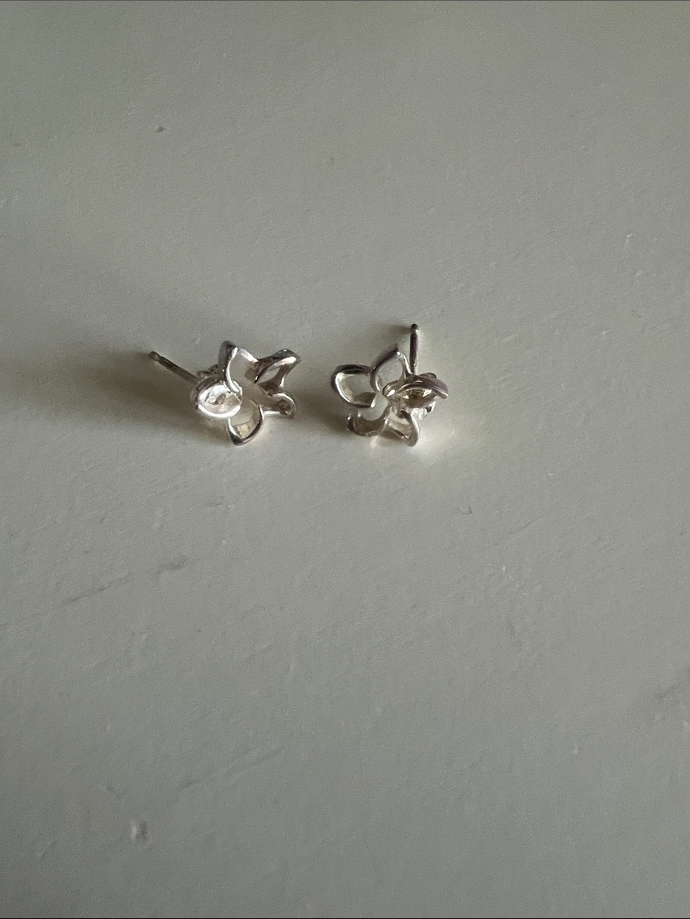 Silver Flower Stud Earrings - Women Jewelry